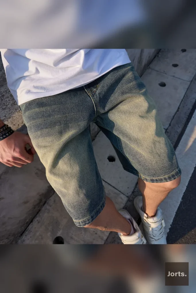 Close-up of middle-waisted zipper front on mens denim pants